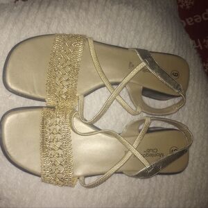 Elegant Gold Strappy Sandals -Montego Bay Club